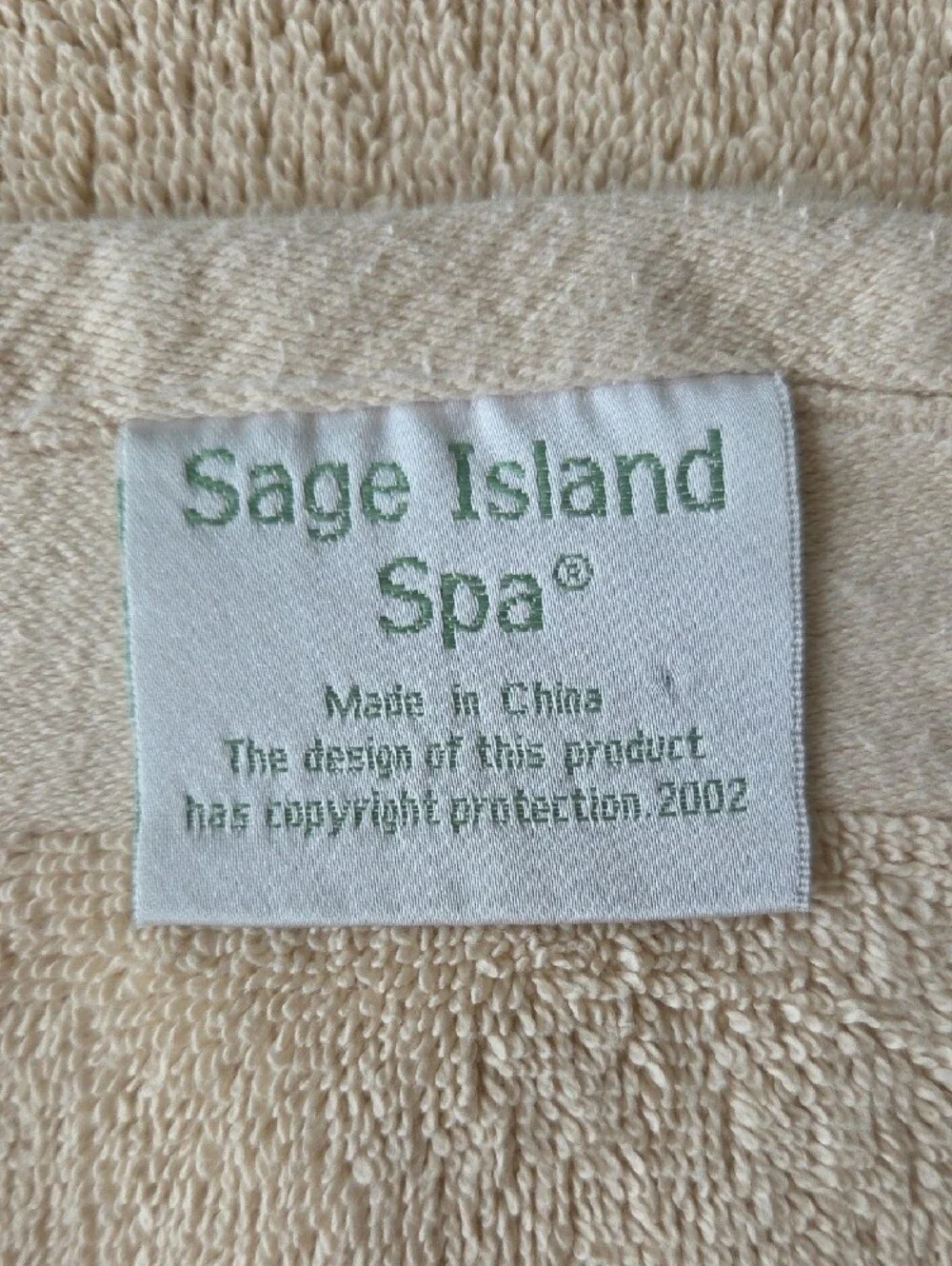 Sage Island Spa Beige Bath Towel Set with Green Tropical Leaf Embroidery